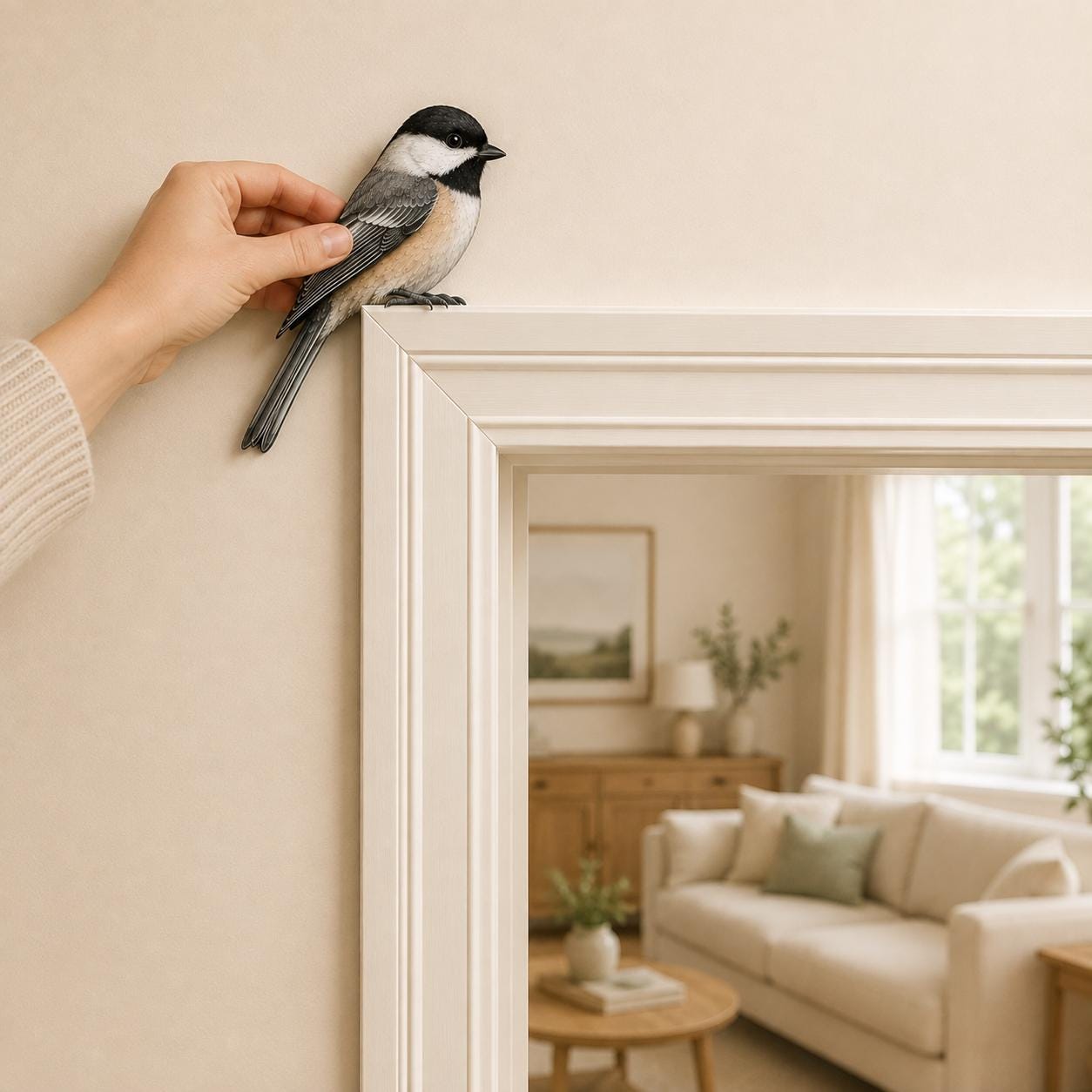 Wooden Chickadee Door Topper