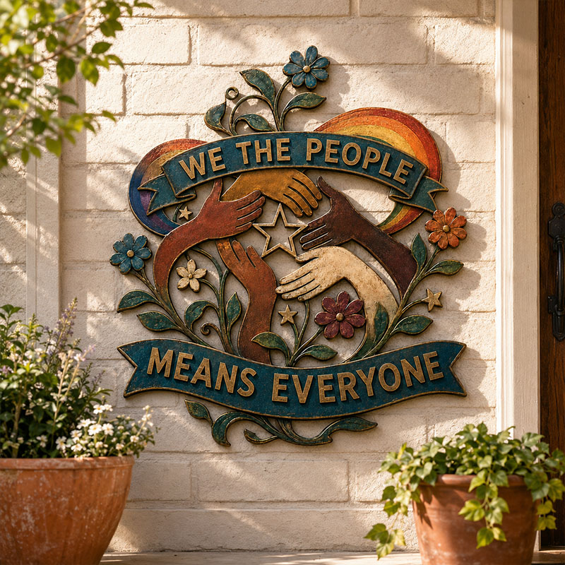 We The People Means Everyone Metal Wall Decor