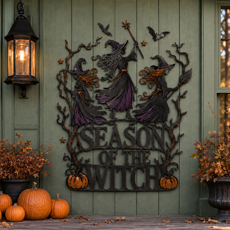 Season of the Witch Halloween Metal Wall Decor