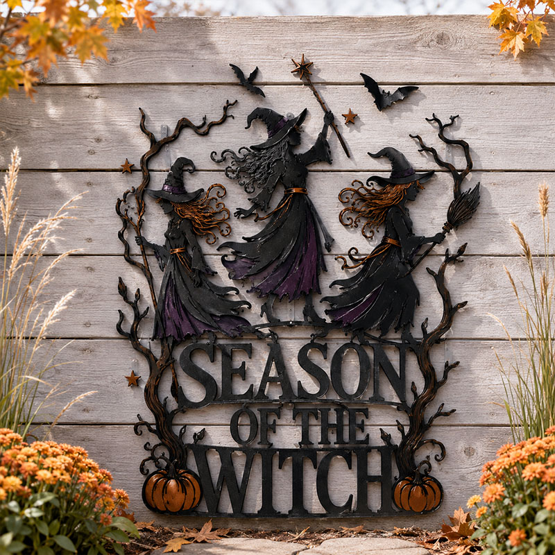 Season of the Witch Halloween Metal Wall Decor