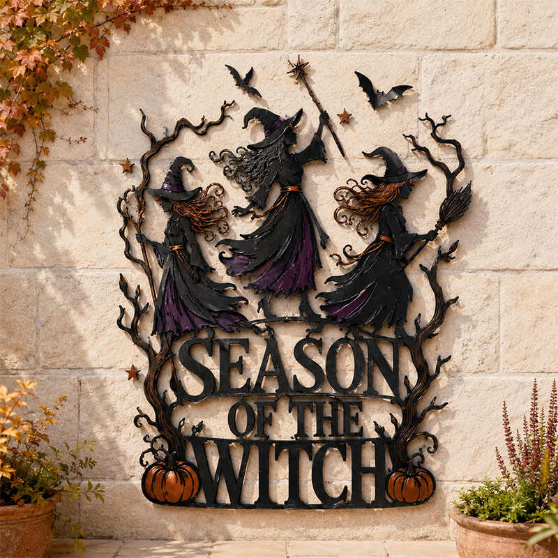 Season of the Witch Halloween Metal Wall Decor