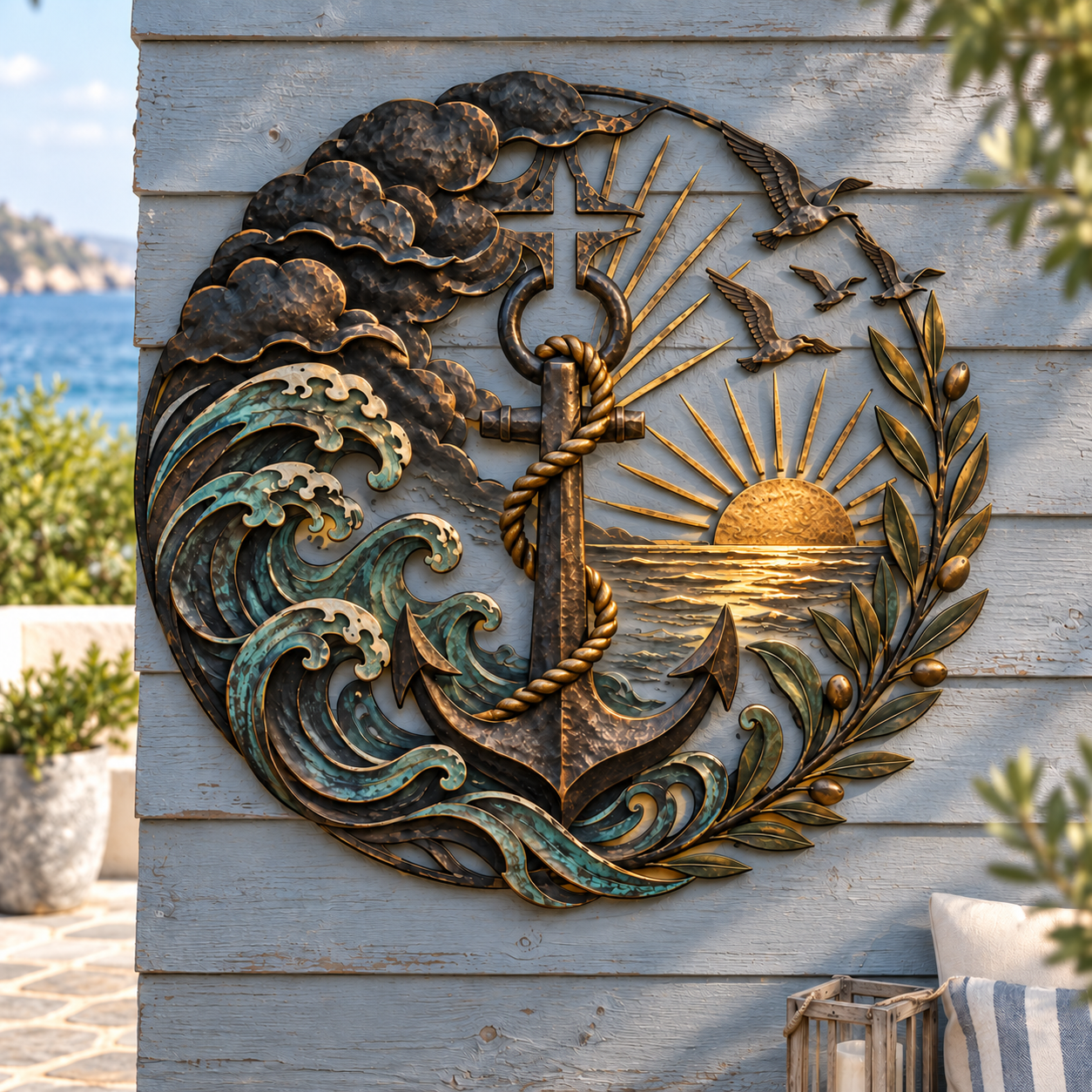 Faith Anchor Ocean Metal Wall Decor