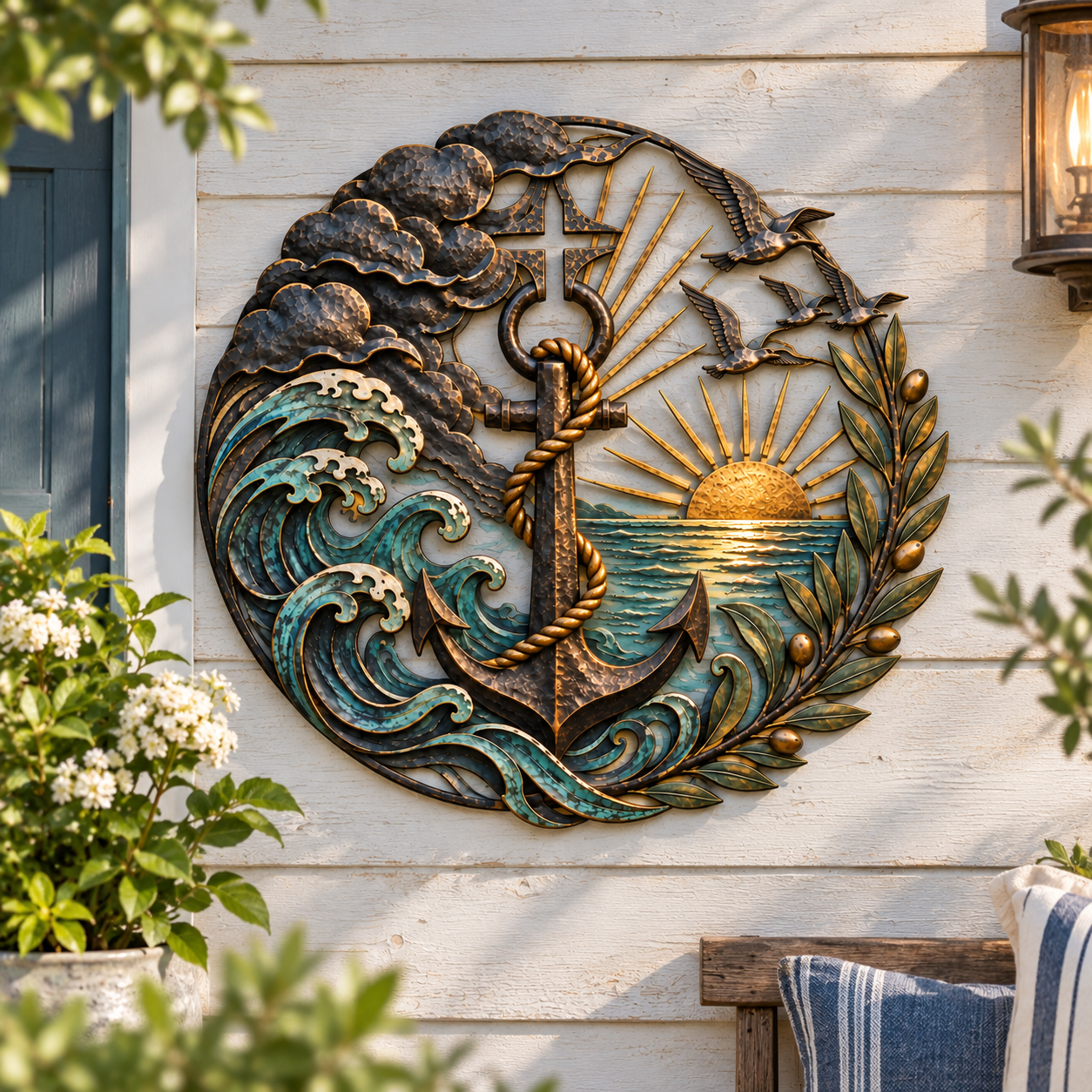 Faith Anchor Ocean Metal Wall Decor