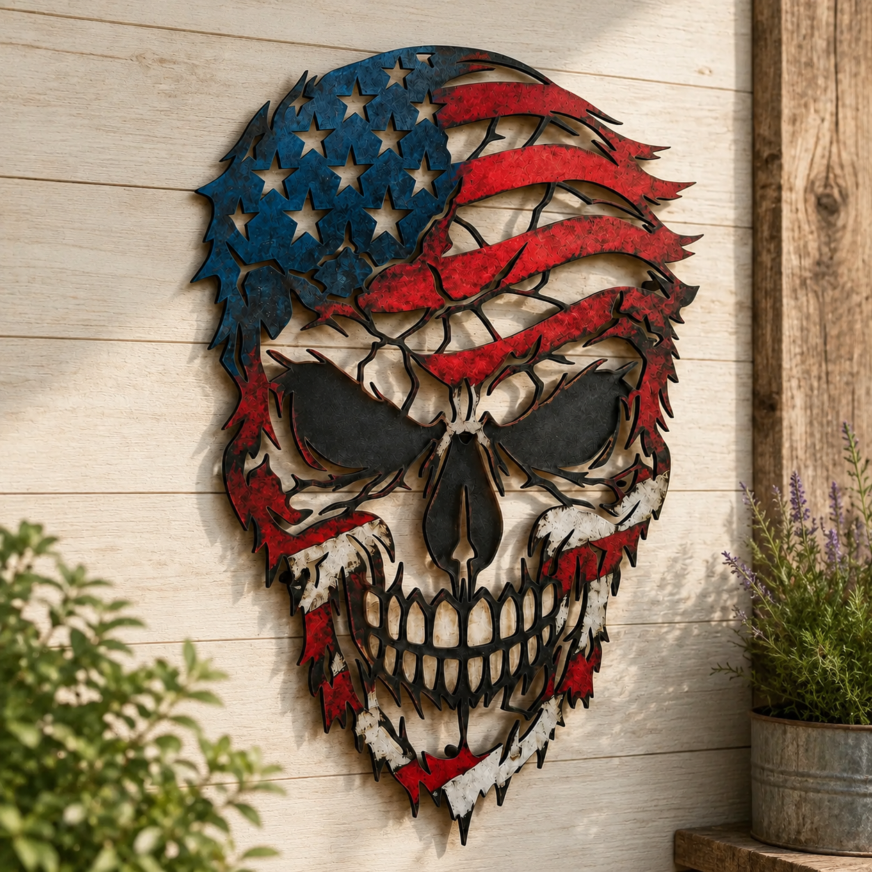 🎁Last Day 60% OFF - American Flag Skull Metal Art