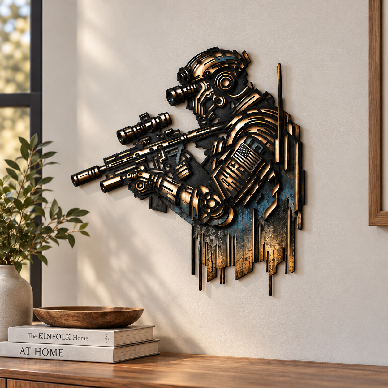 Tactical Soldier Metal Wall Art
