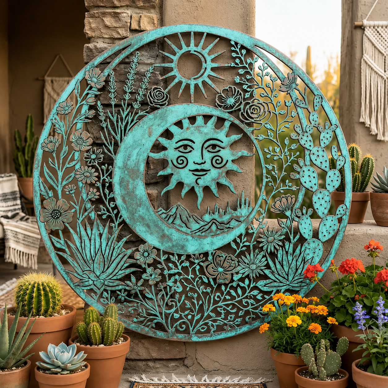 Desert Sun & Moon Garden Wall Decor