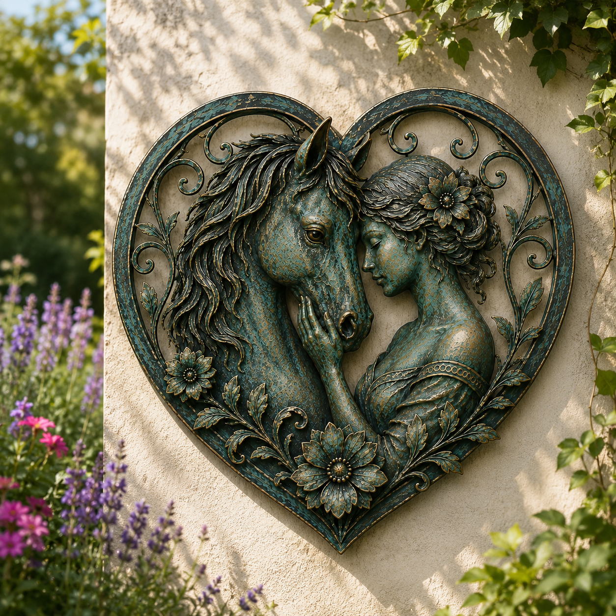 Horse & Woman Heart Wall Decor