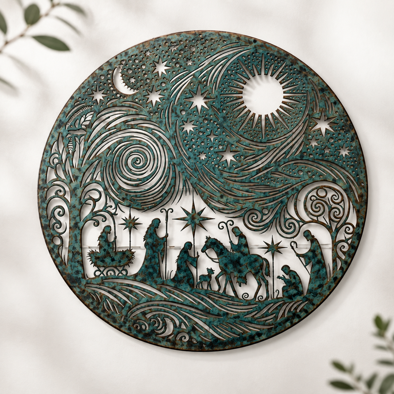 Starry Night Nativity Wall Decor