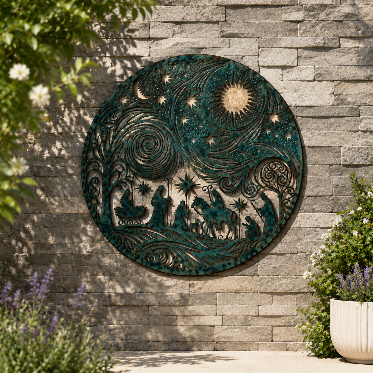 Starry Night Nativity Wall Decor