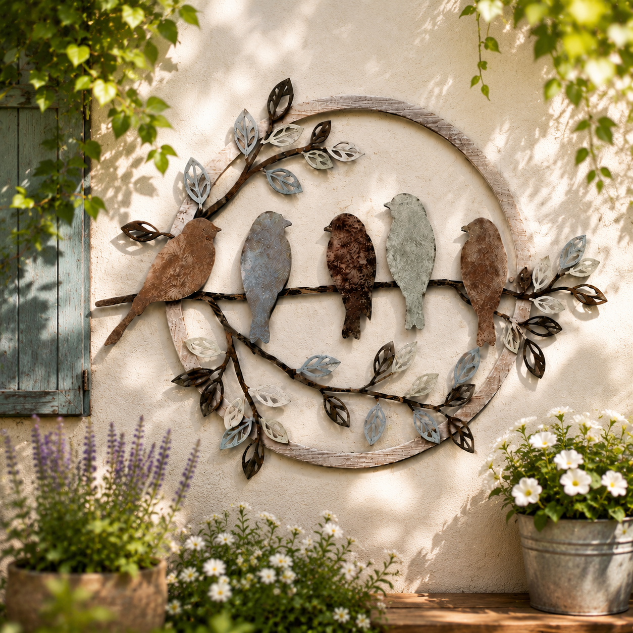 Birds on a Branch Garden Wall Decor