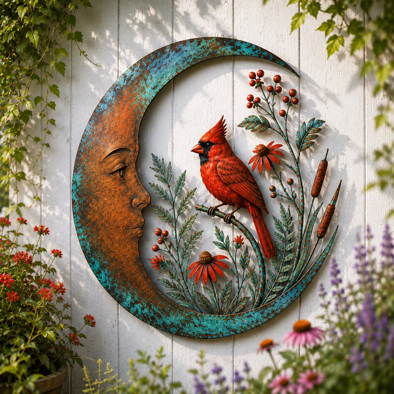 Moon Cardinal Wall Decor