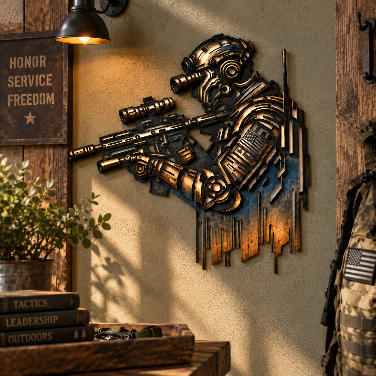 Tactical Soldier Metal Wall Art