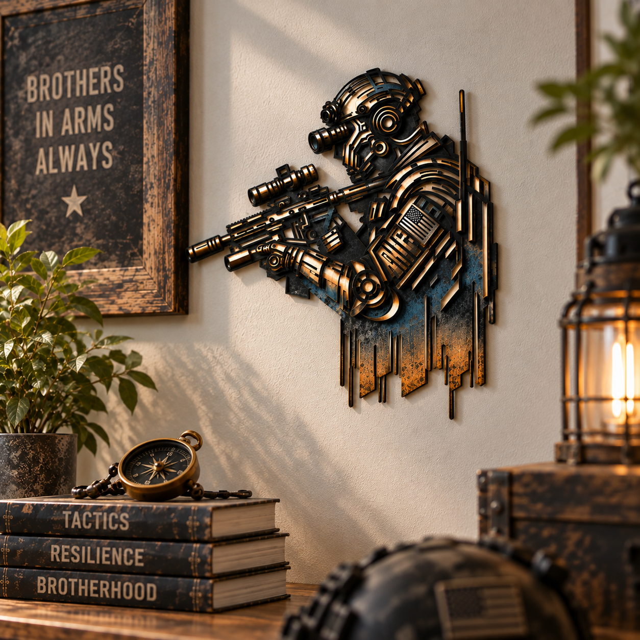 Tactical Soldier Metal Wall Art