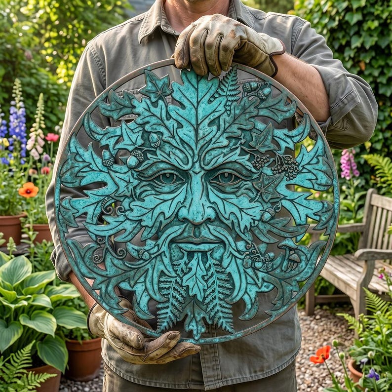 Green Man Metal Wall Art