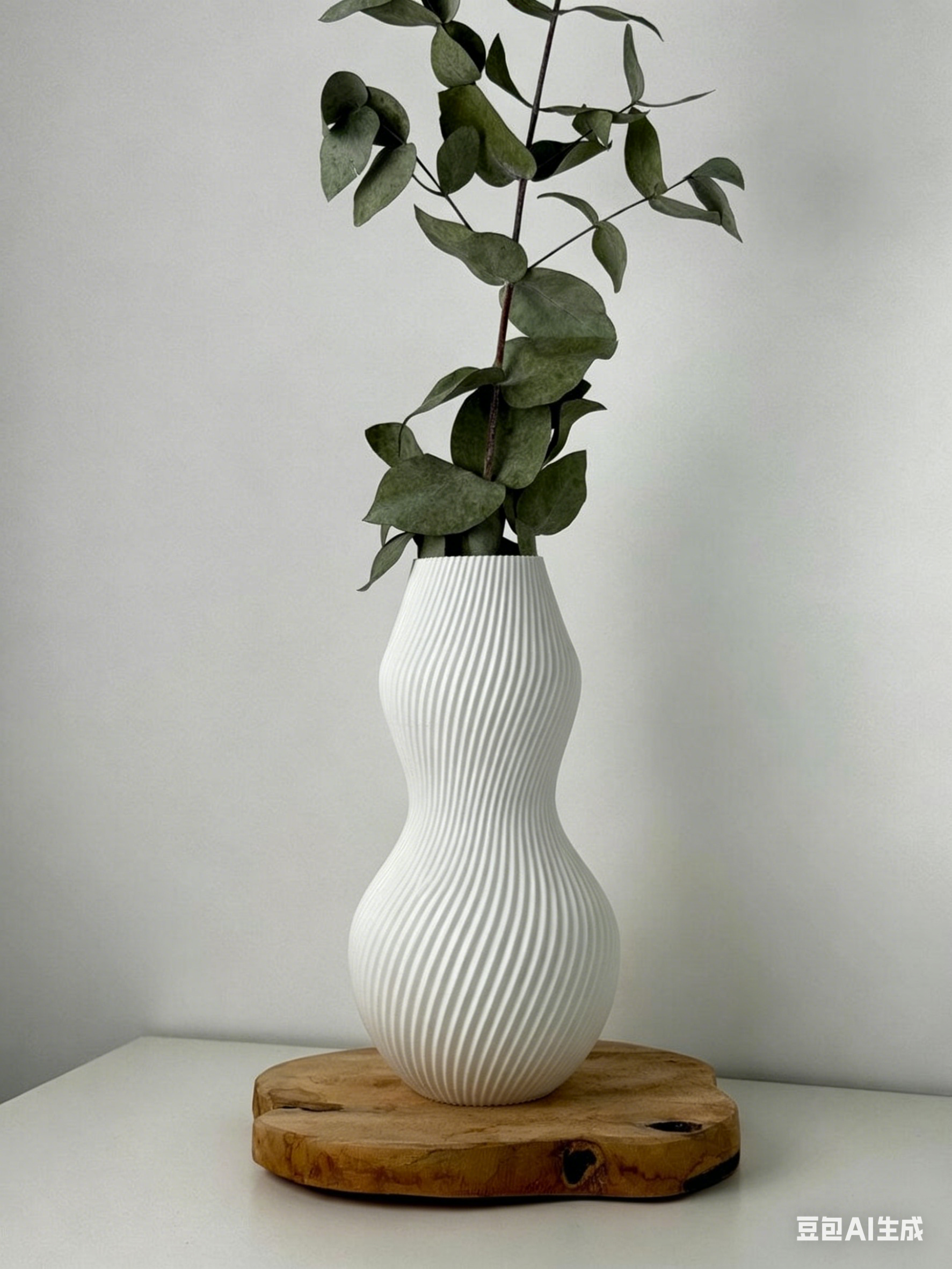 Swirl 3D Printed Vase, Sustainable Modern Interior Home Decor