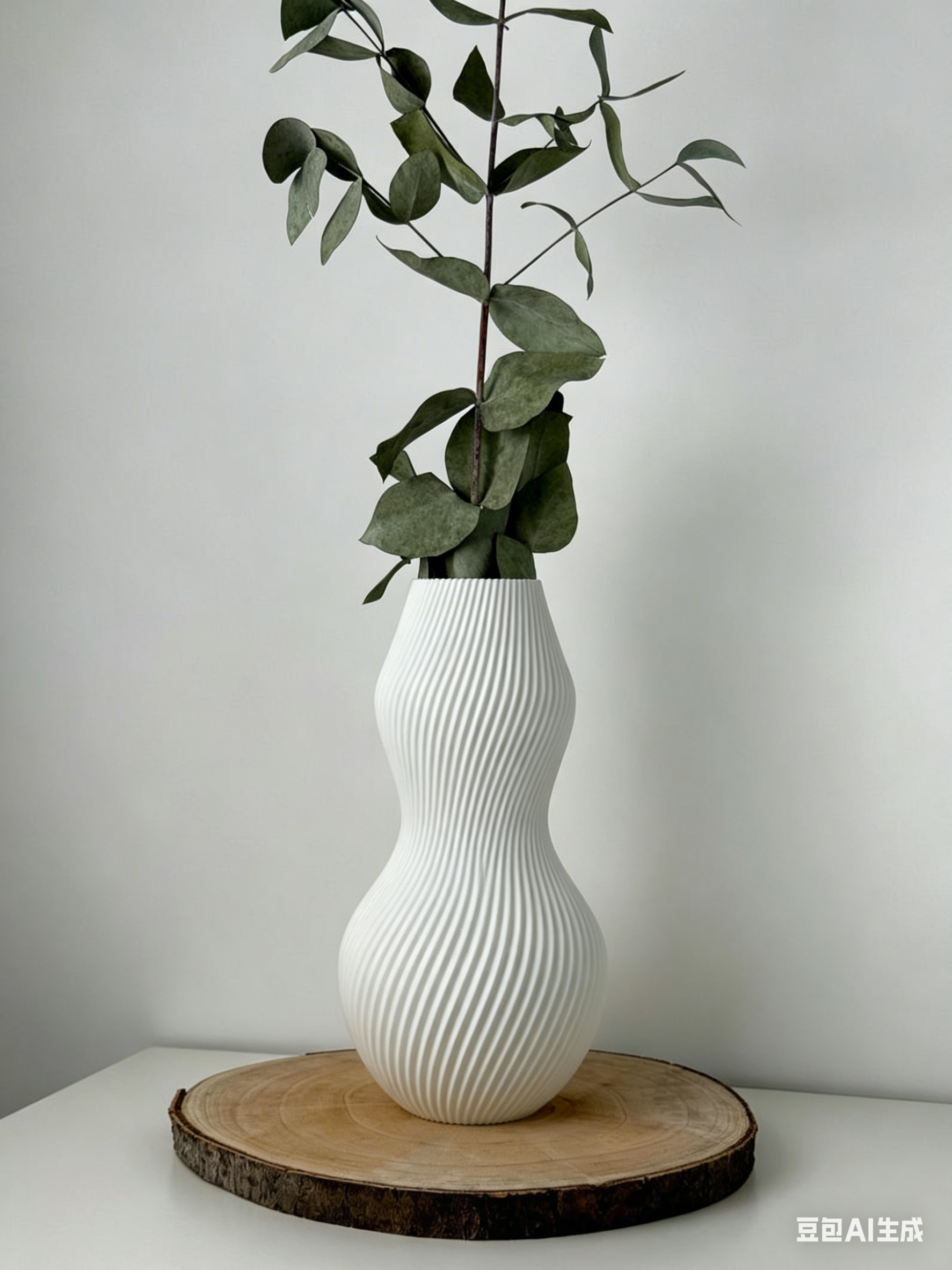 Swirl 3D Printed Vase, Sustainable Modern Interior Home Decor