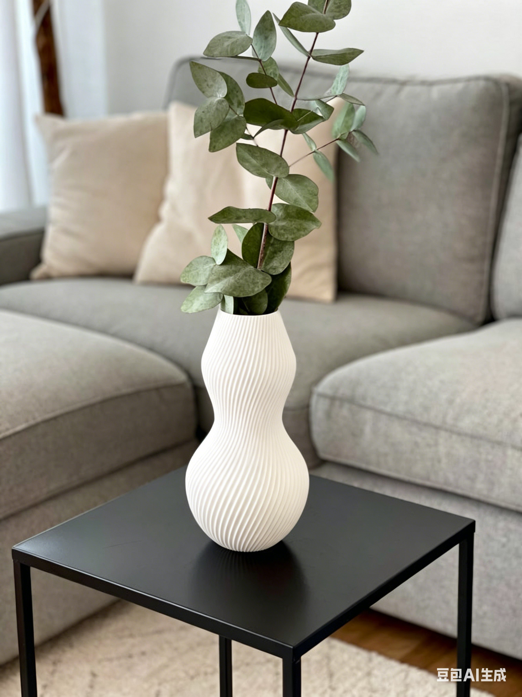 Swirl 3D Printed Vase, Sustainable Modern Interior Home Decor