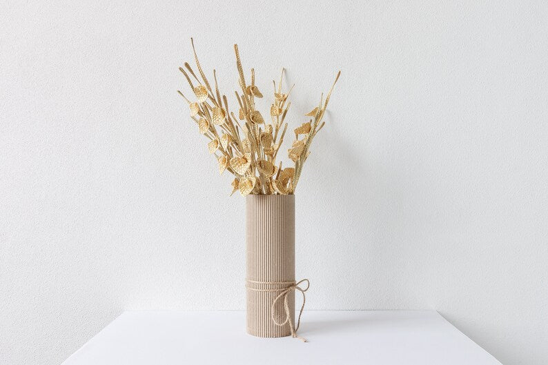 Straw Woven Bouquet, Rustic Floral Arrangement