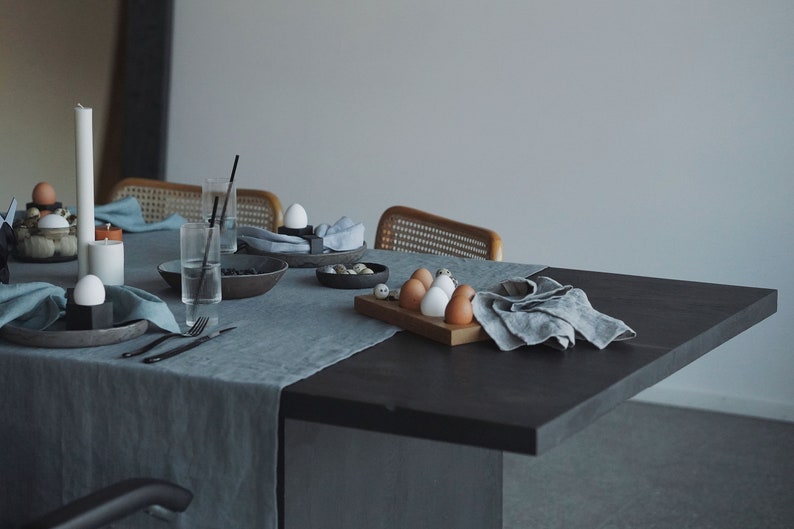 Washed Linen Tablecloth, Farmhouse Modern Style Dining Table Decoration