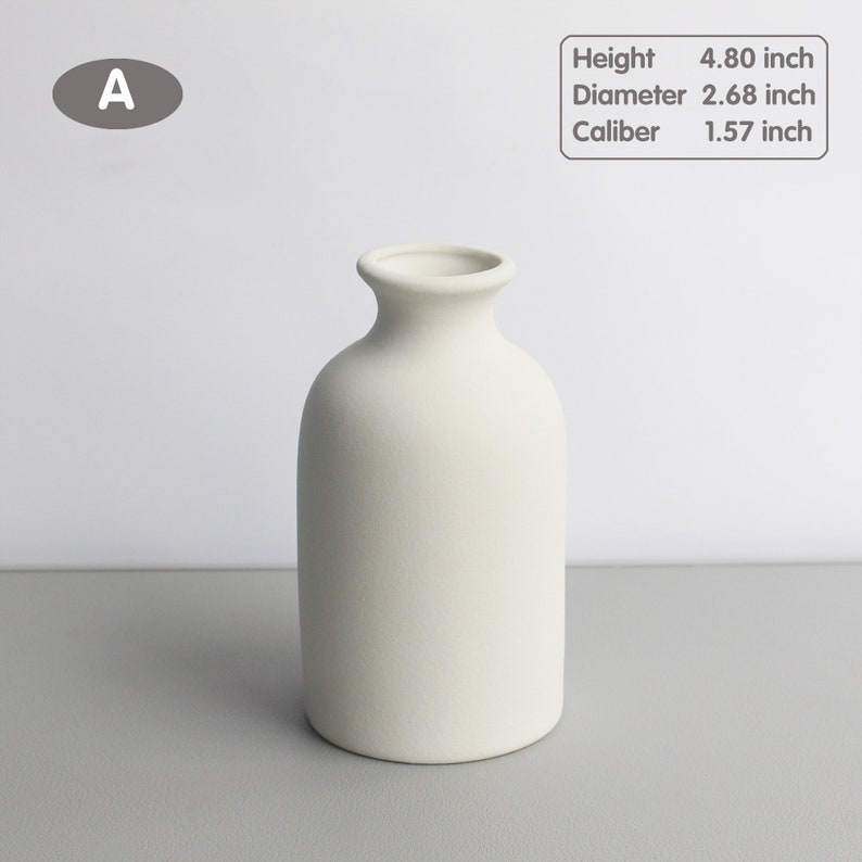 Handmade ceramic bud vase, bohemian style indoor home floral decoration