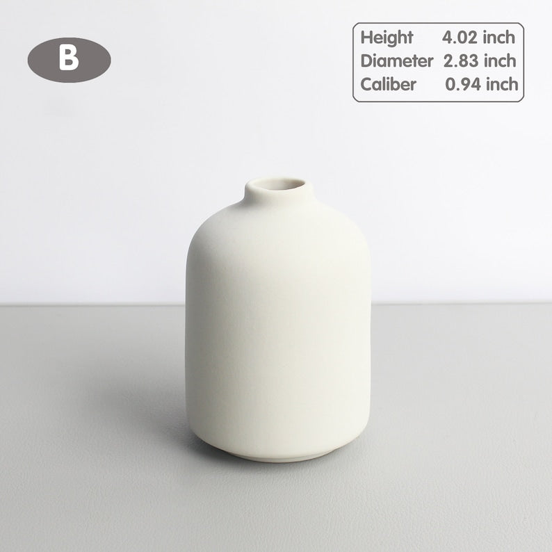 Handmade ceramic bud vase, bohemian style indoor home floral decoration