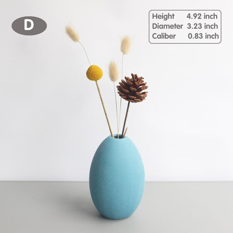 Handmade ceramic bud vase, bohemian style indoor home floral decoration