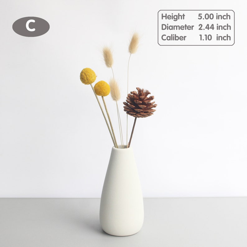 Handmade ceramic bud vase, bohemian style indoor home floral decoration