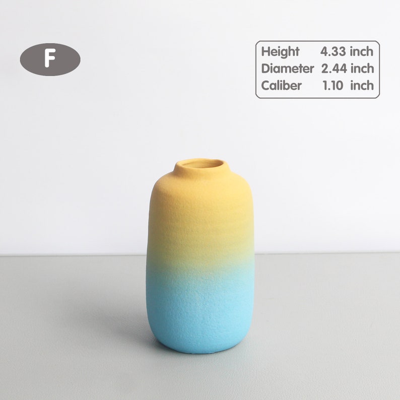 Handmade ceramic bud vase, bohemian style indoor home floral decoration