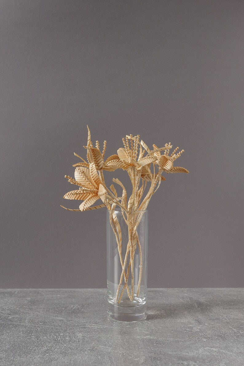 Natural Straw Woven Bouquet, Handmade Gift Home Decor