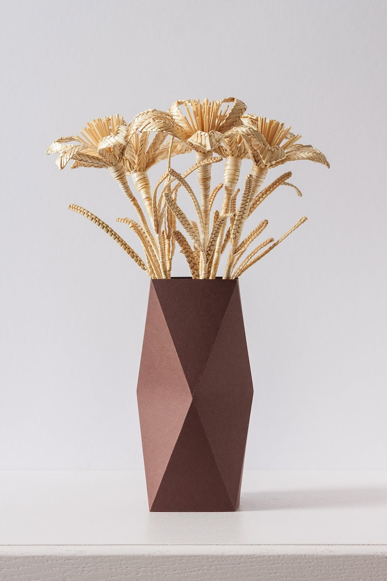 Handmade Natural Straw Woven Bouquet, Rustic Decoration