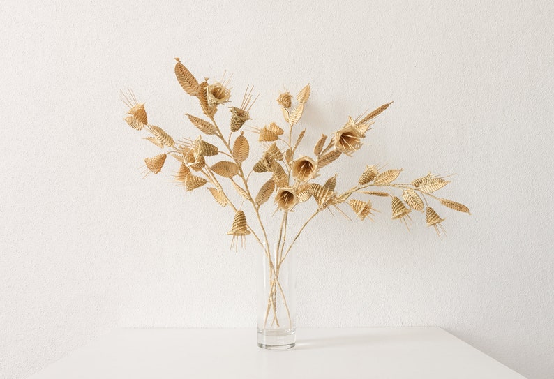 Natural Straw Woven Bell Bouquet, Rustic Home Anniversary Decoration