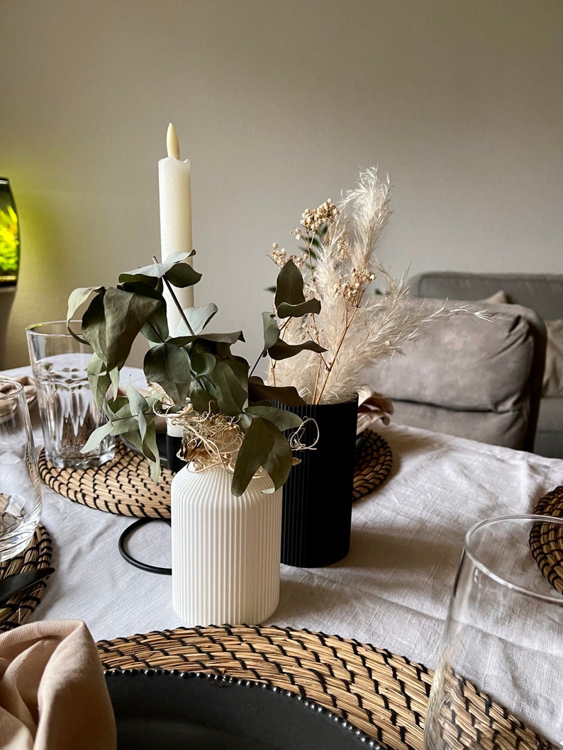 3D Printed Vase, Modern Sustainable Dried Flower Home Decor