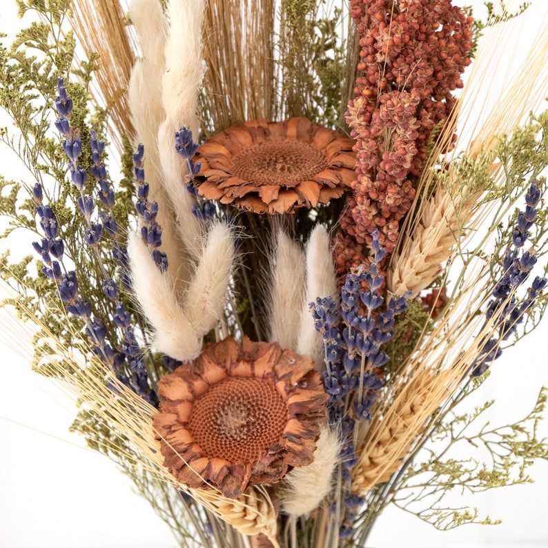 Bohemian Style Dried Flower Bouquet, Natural Rustic Home Dining Table Center Decoration