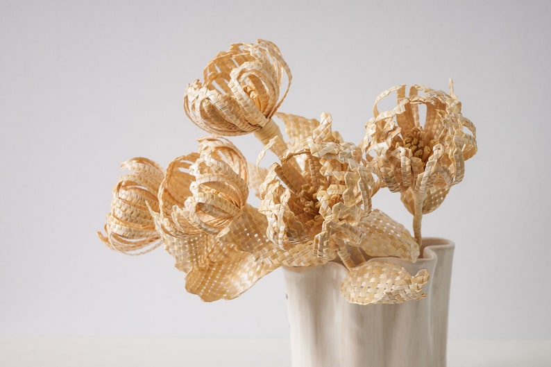 Natural straw woven bouquet, handmade Artificial Floral Home Decor