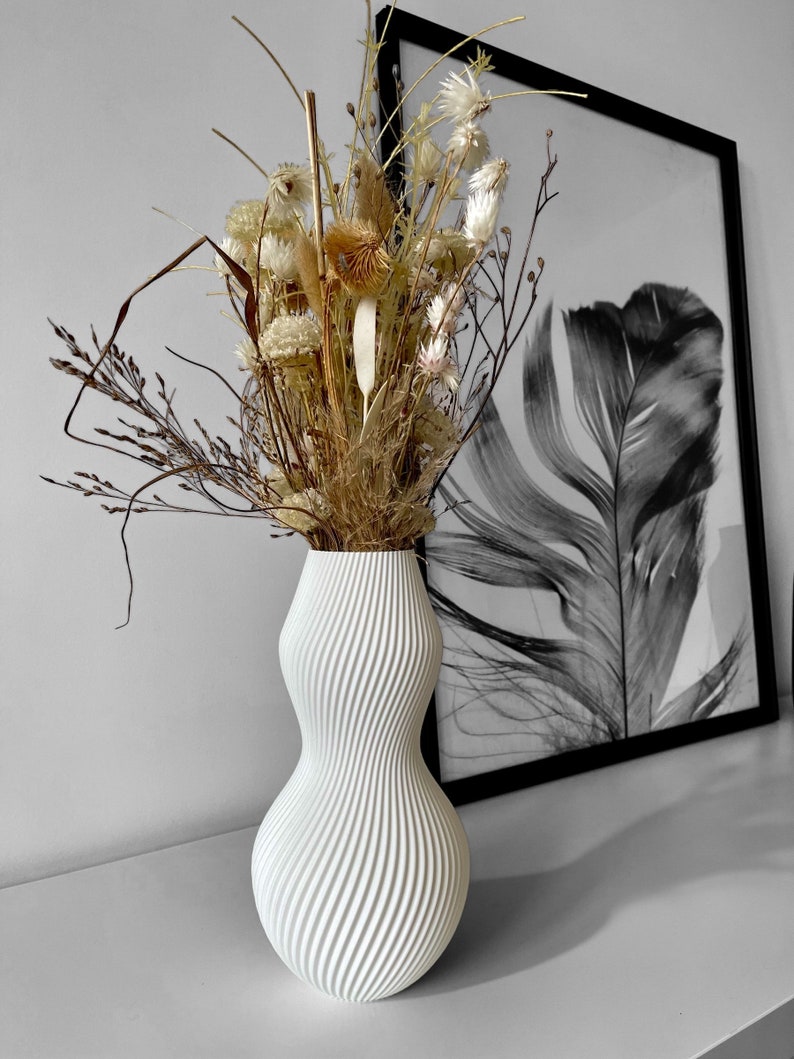 Swirl 3D Printed Vase, Sustainable Modern Interior Home Decor