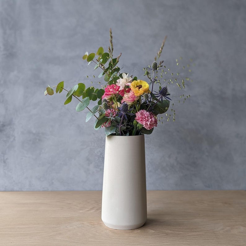 Concrete vase, a minimalist modern desktop decoration