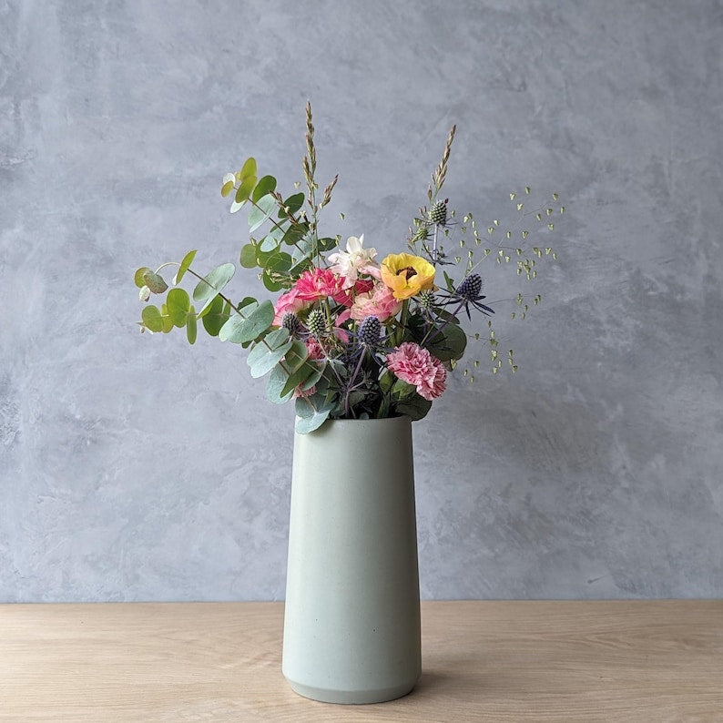 Concrete vase, a minimalist modern desktop decoration