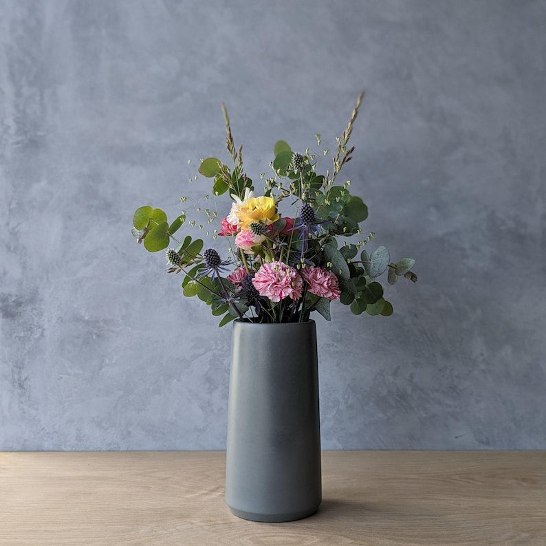 Concrete vase, a minimalist modern desktop decoration