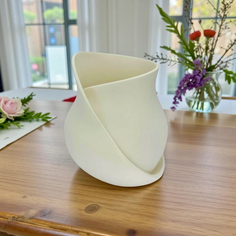 Curved vase, modern decorative item, home décor
