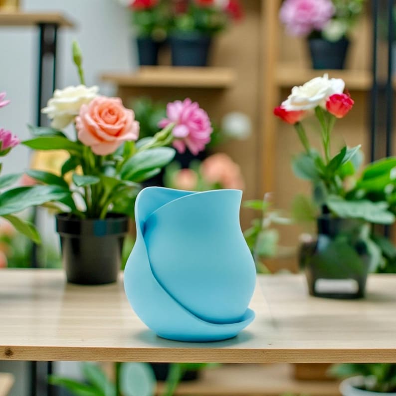Curved vase, modern decorative item, home décor