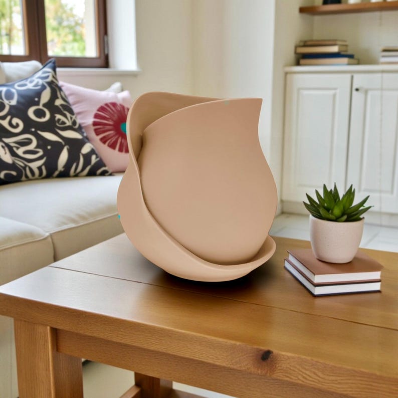 Curved vase, modern decorative item, home décor