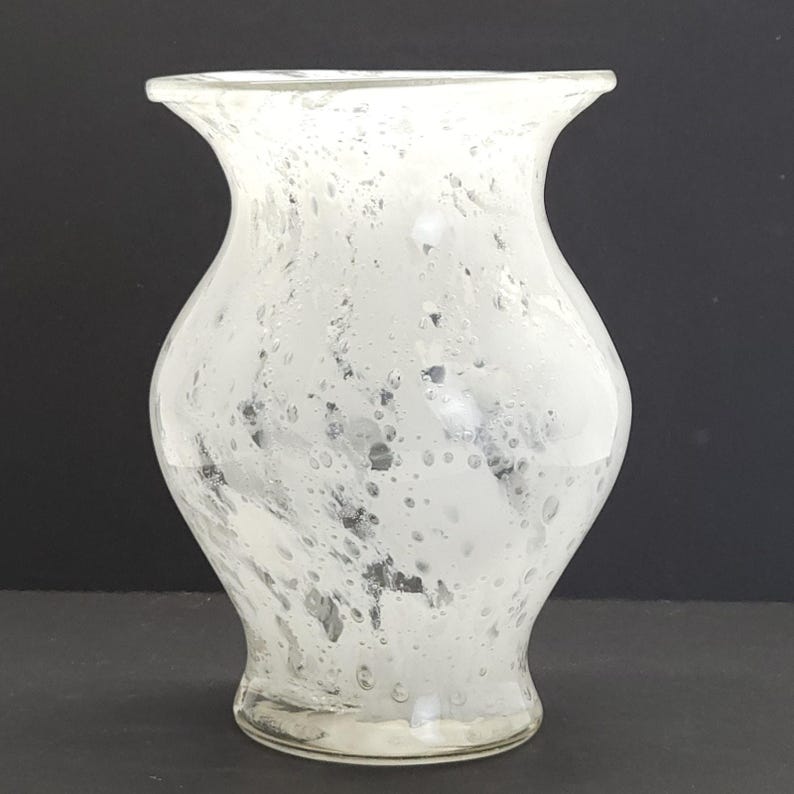 Vintage style handmade blown art glass vase, home decoration