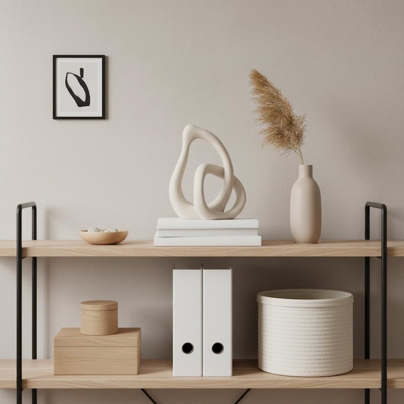 Modern abstract decorative ceramic vase, desktop ornament, living room decoration.