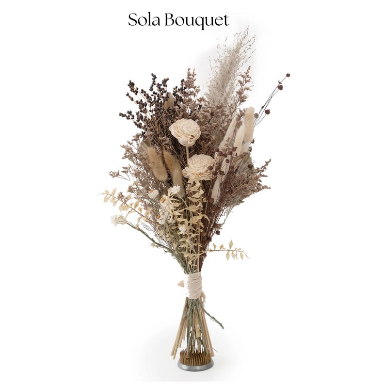 Bohemian Style Dried Flower Bouquet, Natural Rustic Home Dining Table Center Decoration