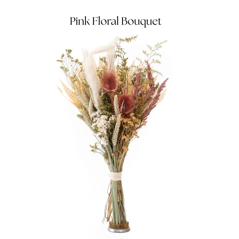 Bohemian Style Dried Flower Bouquet, Natural Rustic Home Dining Table Center Decoration