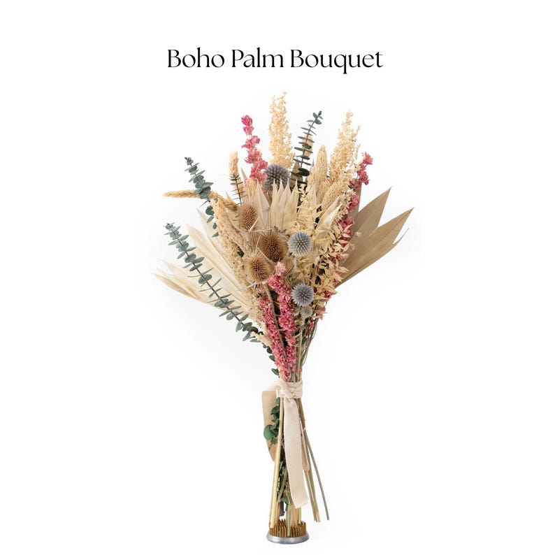 Bohemian Style Dried Flower Bouquet, Natural Rustic Home Dining Table Center Decoration