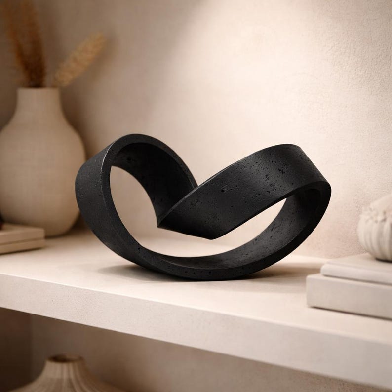 Geometric Ring Sculpture, Modern Abstract Luxury Living Room Decoration