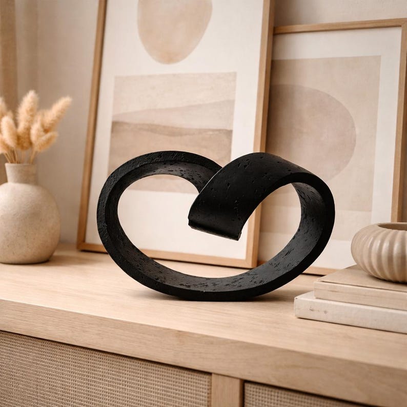 Geometric Ring Sculpture, Modern Abstract Luxury Living Room Decoration