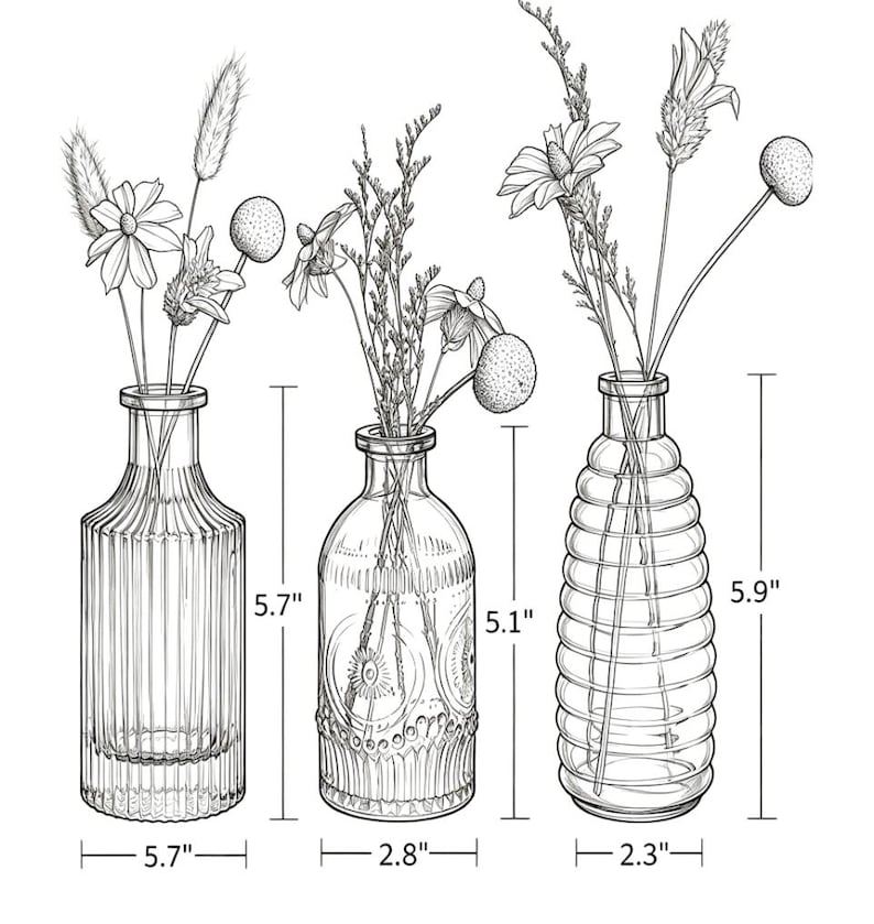 Three-piece set of amber oval blue-green gradient glass vases, modern home floral decoration.
