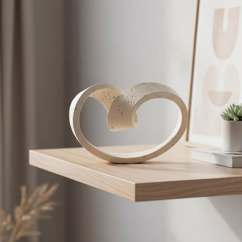 Geometric Ring Sculpture, Modern Abstract Luxury Living Room Decoration